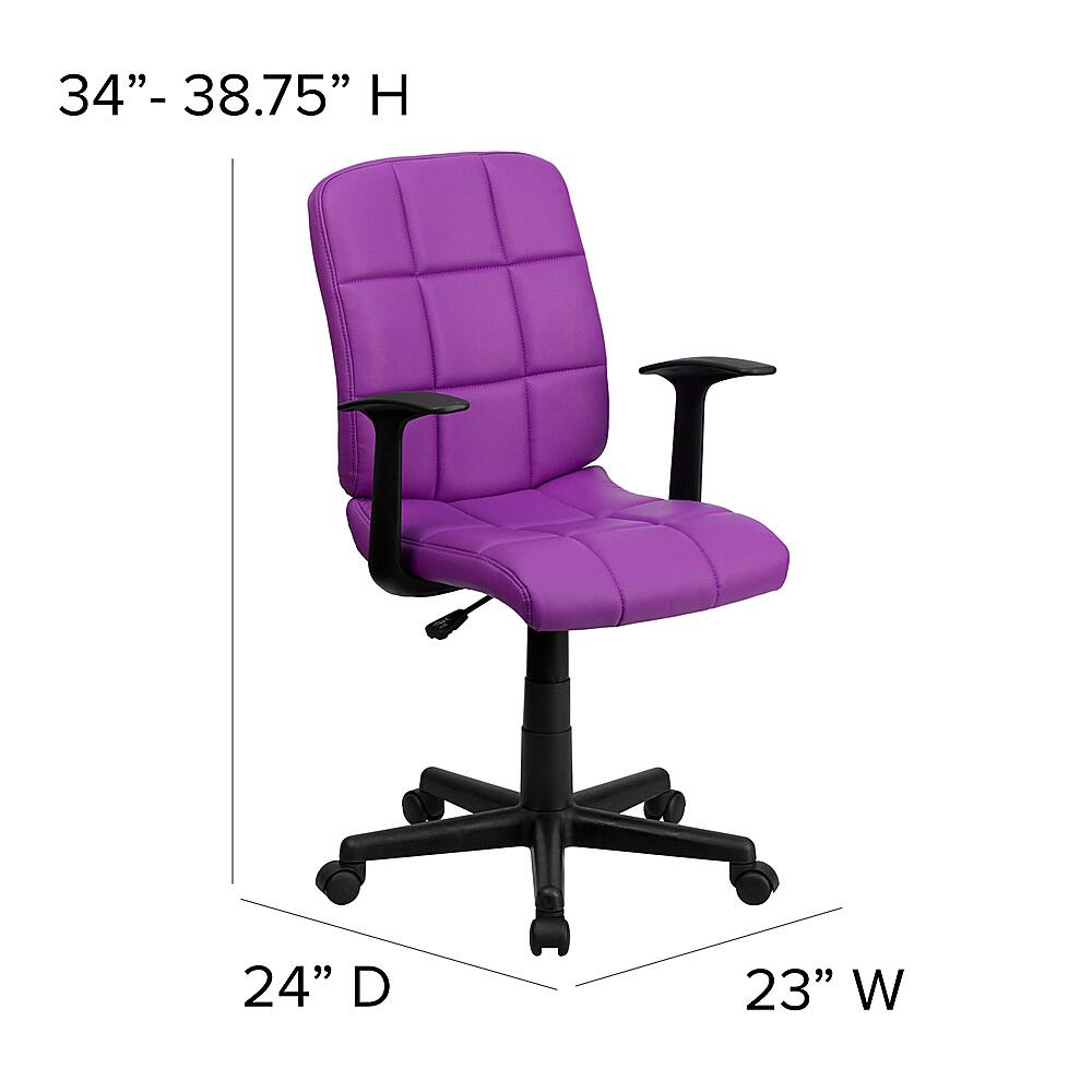 Alt View 13. Alamont Home - Clayton Modern Vinyl Swivel Office Chair - Purple.