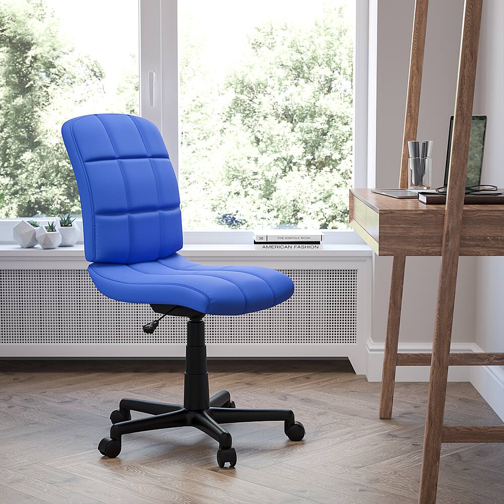 Alt View 12. Alamont Home - Clayton Modern Vinyl Swivel Office Chair - Blue.