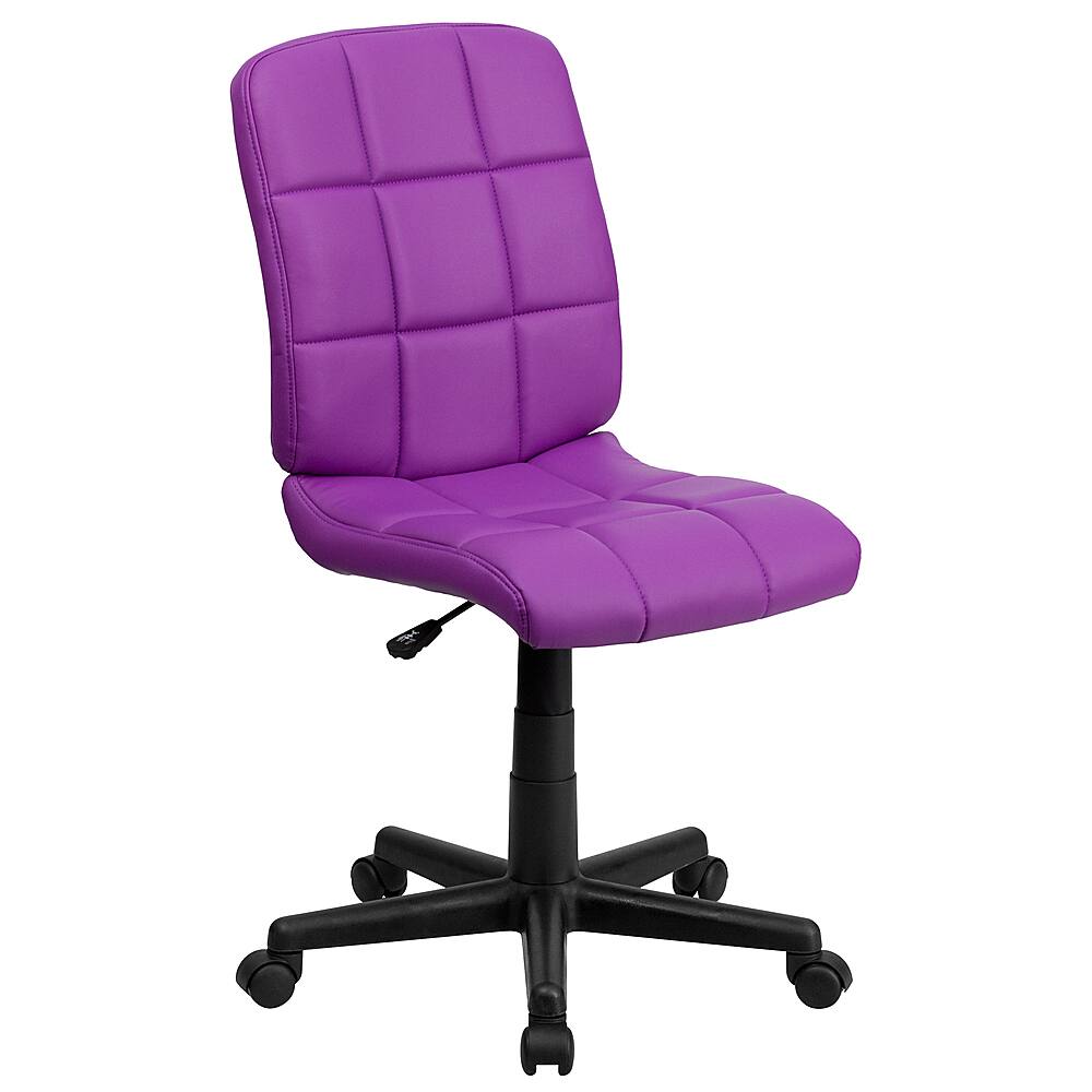 Front. Alamont Home - Clayton Modern Vinyl Swivel Office Chair - Purple.