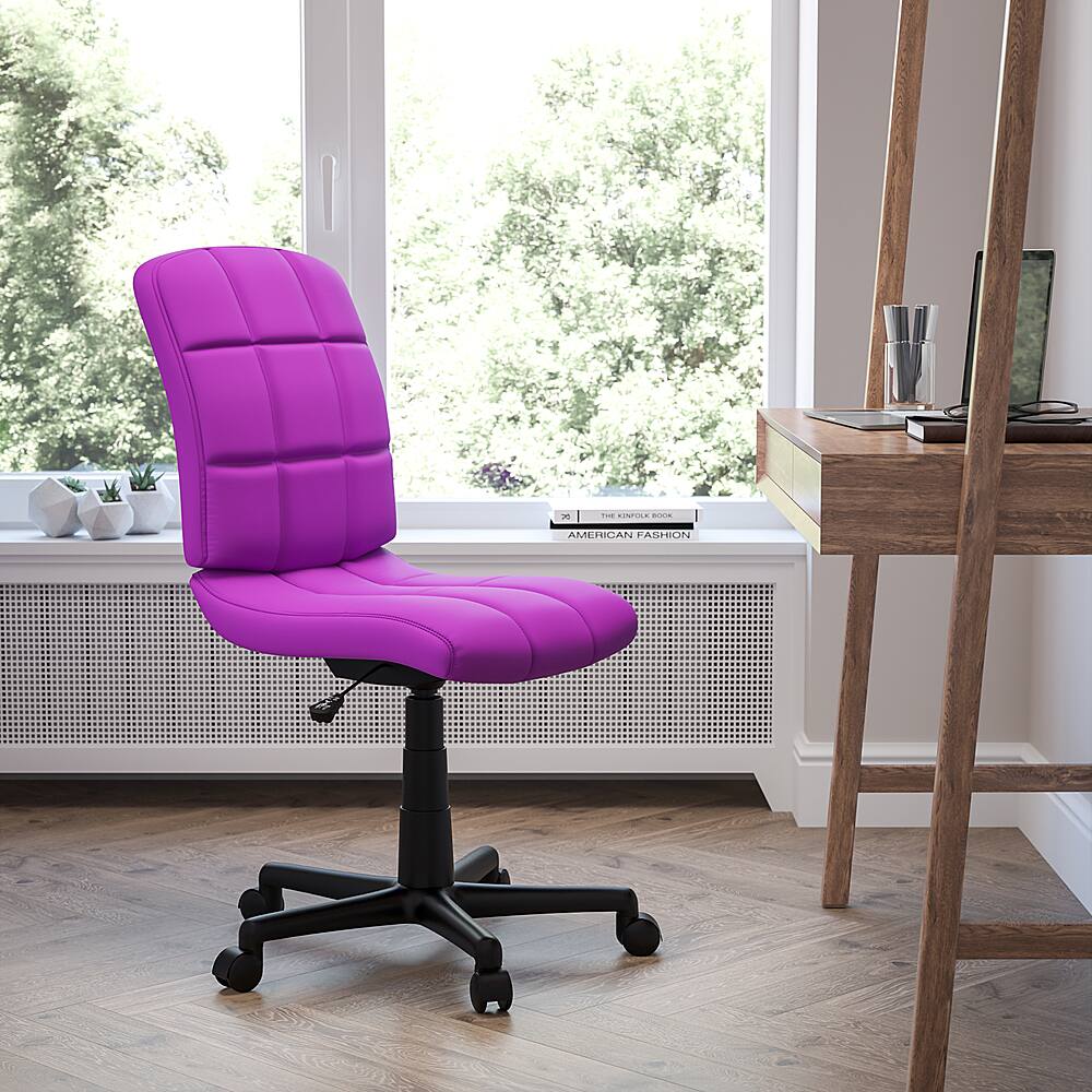 Alt View 12. Alamont Home - Clayton Modern Vinyl Swivel Office Chair - Purple.