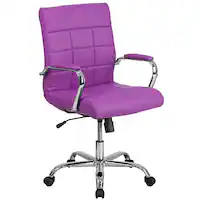 Alamont Home - Vivian Contemporary Vinyl Executive Swivel Office Chair - Purple - Front_Zoom