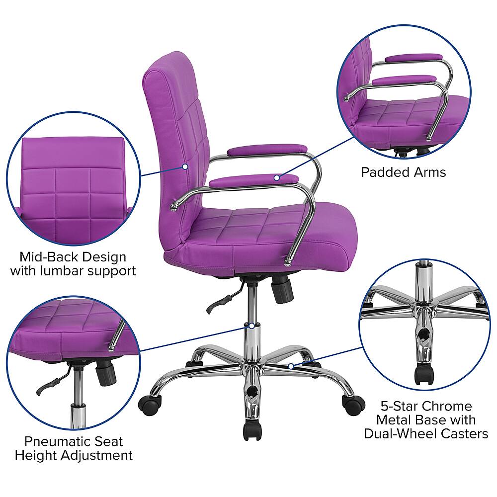 Alt View 40. Alamont Home - Vivian Contemporary Vinyl Executive Swivel Office Chair - Purple.