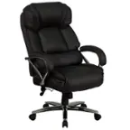 Front. Alamont Home - Hercules Big & Tall 500 lb. Rated Black LeatherSoft Ergonomic Office Chair w/ Chrome Base - Black.