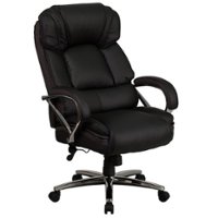 Alamont Home - Hercules Big & Tall 500 lb. Rated LeatherSoft Ergonomic Office Chair w/ Chrome Base - Black - Front_Zoom