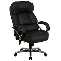 Alamont Home - Hercules Big & Tall 500 lb. Rated LeatherSoft Ergonomic Office Chair w/ Chrome Base - Black - Front_Zoom