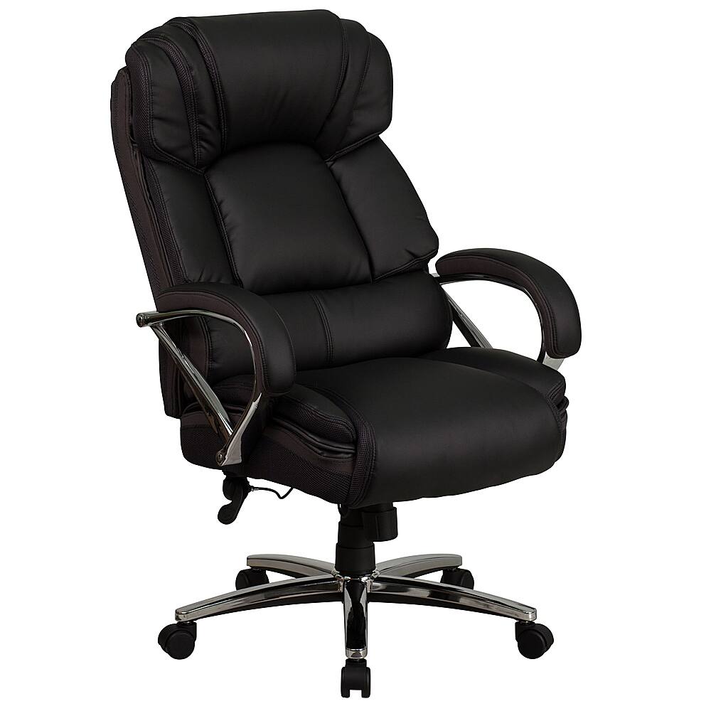 Alamont Home - Hercules Big & Tall 500 lb. Rated LeatherSoft Ergonomic Office Chair w/ Chrome Base - Black