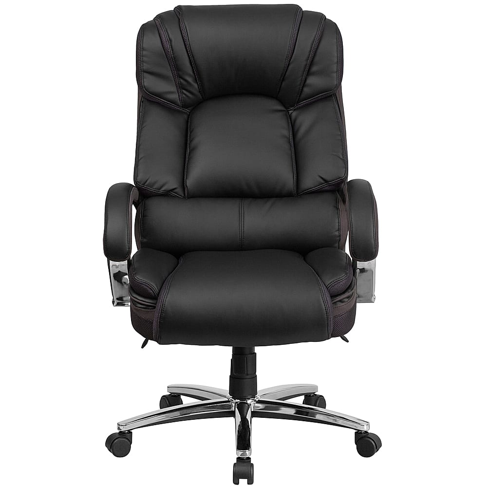 Alt View 11. Alamont Home - Hercules Big & Tall 500 lb. Rated Black LeatherSoft Ergonomic Office Chair w/ Chrome Base - Black.