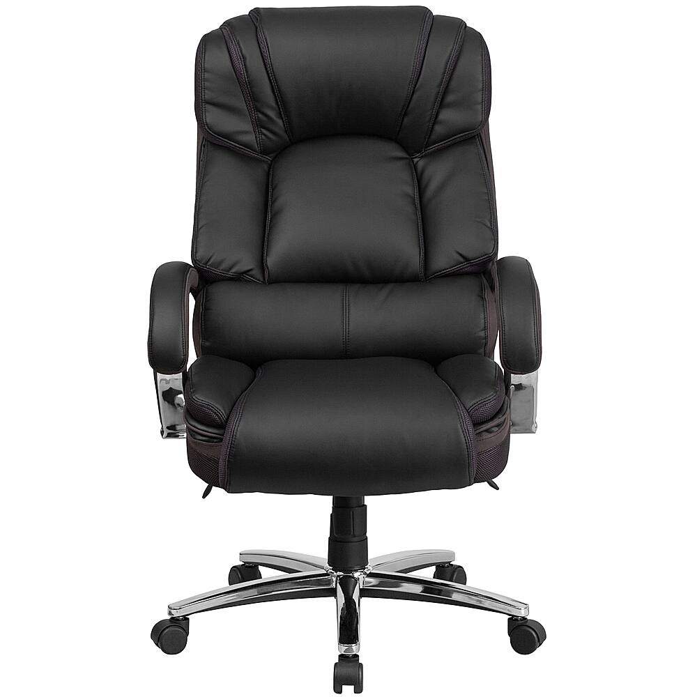 Alt View 11. Alamont Home - Hercules Big & Tall 500 lb. Rated Black LeatherSoft Ergonomic Office Chair w/ Chrome Base - Black.