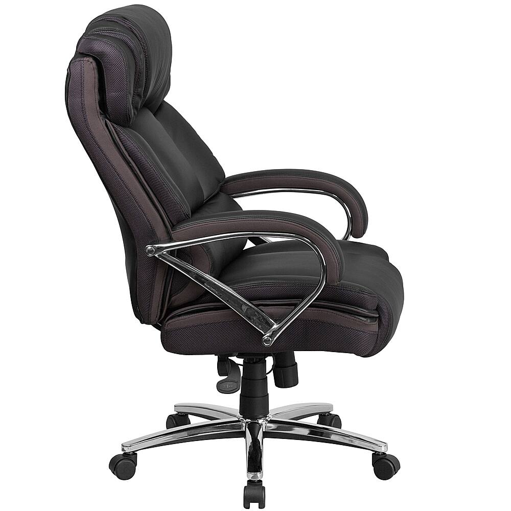 Alt View 13. Alamont Home - Hercules Big & Tall 500 lb. Rated Black LeatherSoft Ergonomic Office Chair w/ Chrome Base - Black.