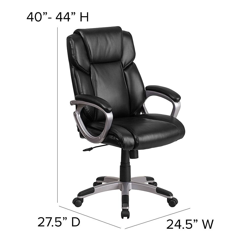 Alt View 13. Alamont Home - Carolyn Contemporary Leather/Faux Leather Executive Swivel Office Chair - Black.