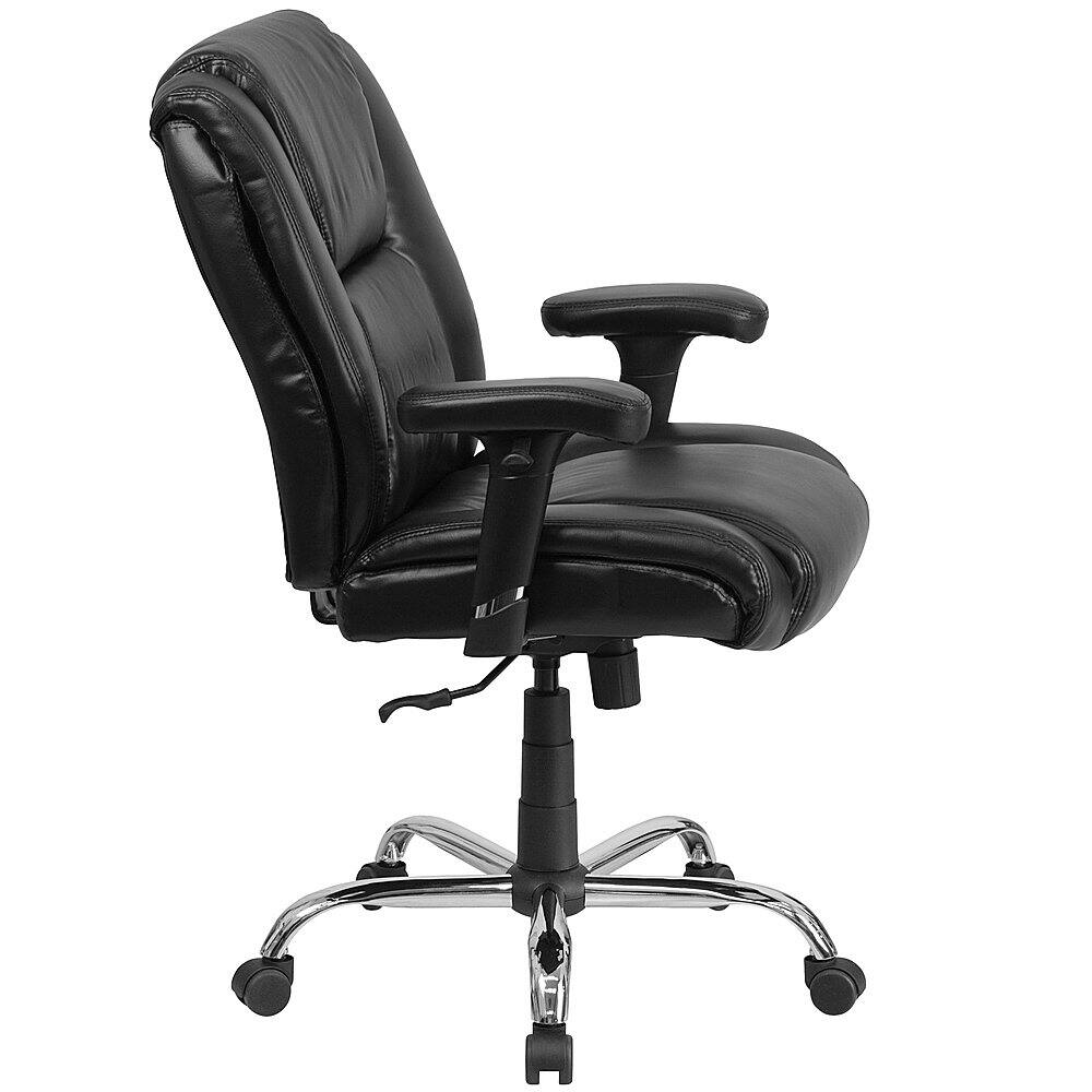 Alt View 16. Alamont Home - Hercules Big & Tall 400 lb. Rated Black LeatherSoft Chair w/Chrome Base & Adjustable Arms - Black.