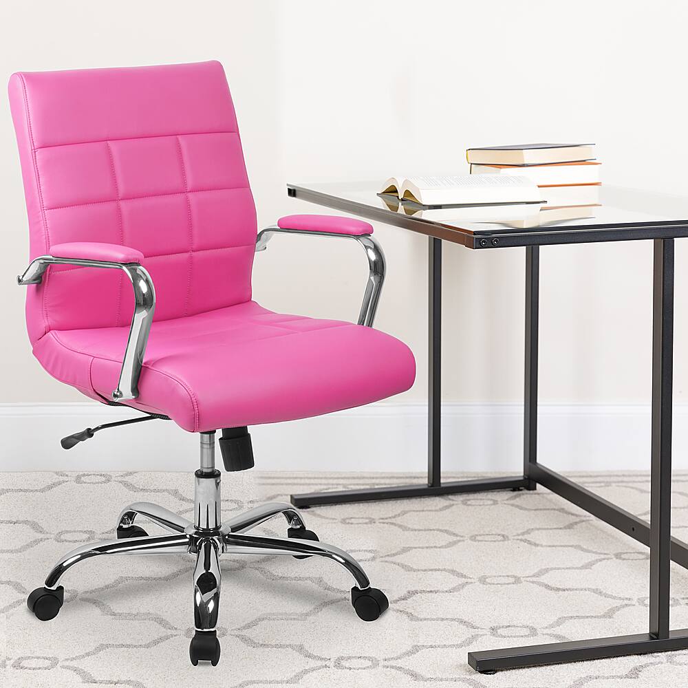 Alt View 12. Alamont Home - Vivian Contemporary Vinyl Executive Swivel Office Chair - Pink.