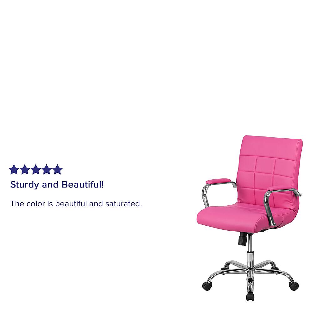 Alt View 39. Alamont Home - Vivian Contemporary Vinyl Executive Swivel Office Chair - Pink.