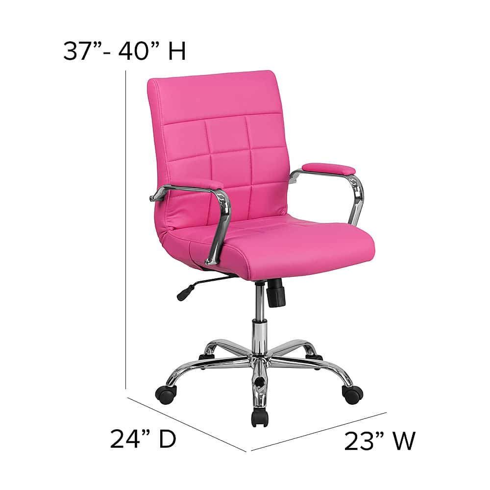 Alt View 13. Alamont Home - Vivian Contemporary Vinyl Executive Swivel Office Chair - Pink.