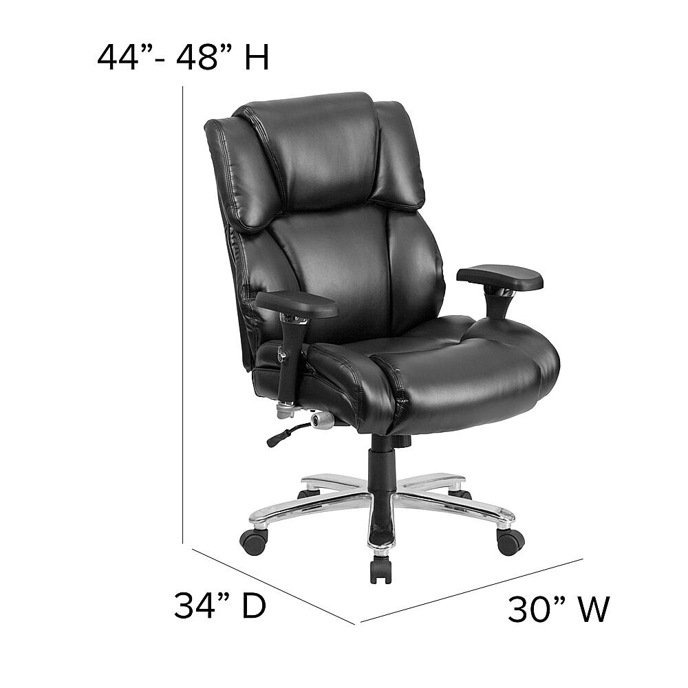 Alt View 13. Alamont Home - Hercules Contemporary Leather/Faux Leather 24/7 Big & Tall Swivel Office Chair - Black LeatherSoft.