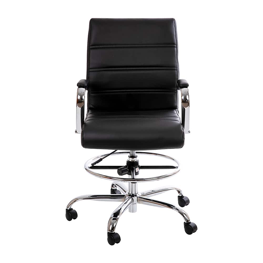 Alt View 11. Alamont Home - Whitney Modern Leather/Faux Leather Drafting Chair - Black.