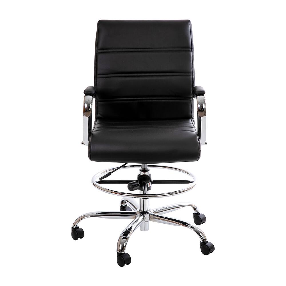 Alt View 11. Alamont Home - Whitney Modern Leather/Faux Leather Drafting Chair - Black.