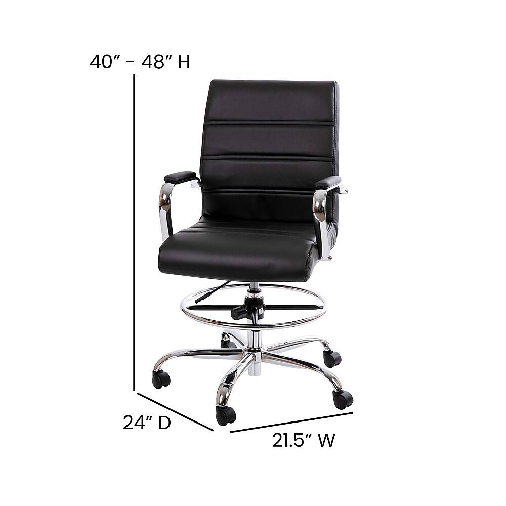 Alt View 13. Alamont Home - Whitney Modern Leather/Faux Leather Drafting Chair - Black.