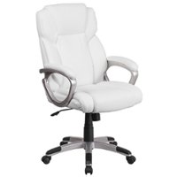 Alamont Home - Carolyn Contemporary Leather/Faux Leather Executive Swivel Office Chair - White - Front_Zoom