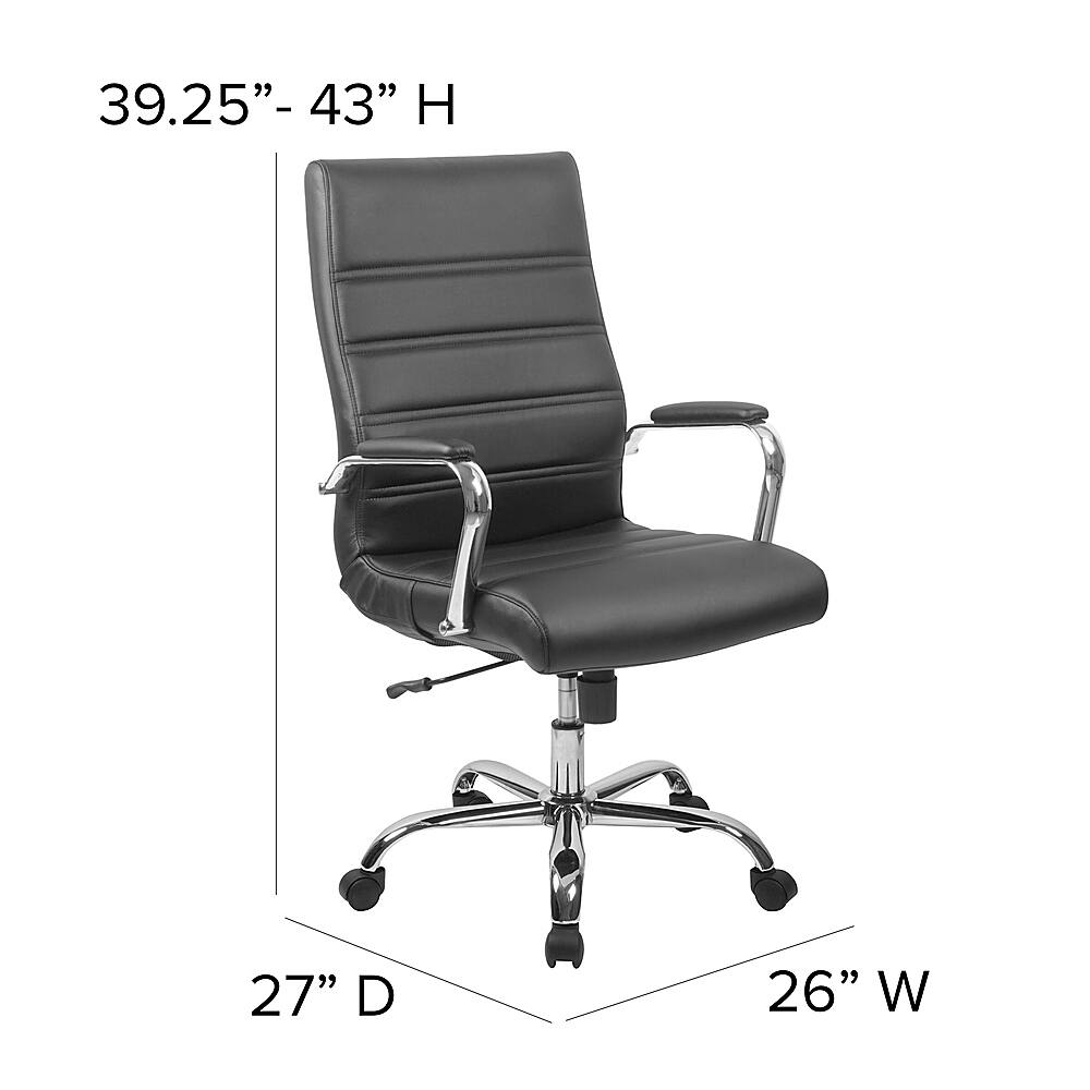 Alt View 13. Alamont Home - Whitney High Back Modern Leather/Faux Leather Executive Swivel Office Chair - Black LeatherSoft/Chrome Frame.