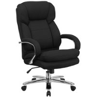 Flash Furniture - Hercules Contemporary Fabric 24/7 Big & Tall Swivel Erogonomic Office Chair - Black Fabric - Front_Zoom