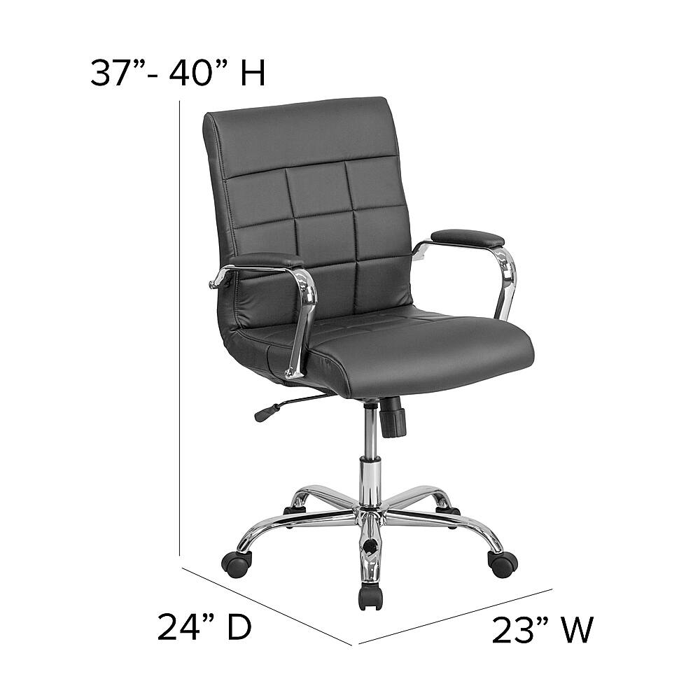 Alt View 13. Alamont Home - Vivian Contemporary Vinyl Executive Swivel Office Chair - Black.
