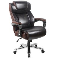 Flash Furniture - Hercules Contemporary Leather/Faux Leather Big & Tall Swivel Office Chair - Brown - Front_Zoom