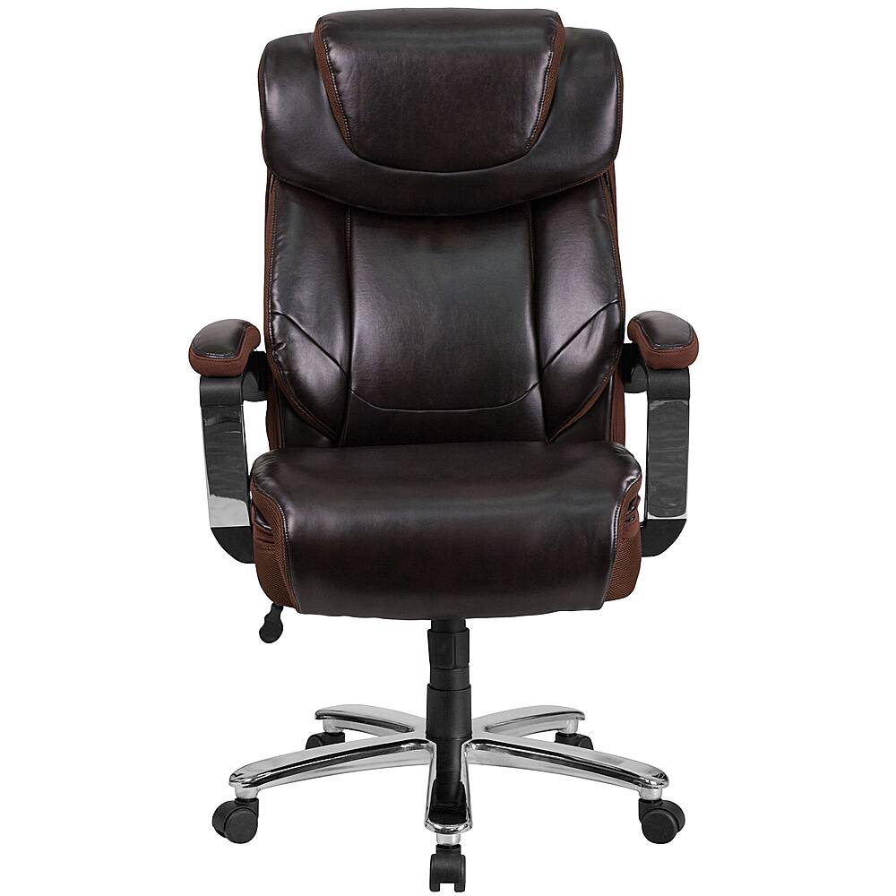 Alt View 11. Alamont Home - Hercules Big & Tall 500 lb. Rated Brown LeatherSoft Ergonomic Chair w/Adjustable Headrest - Brown.