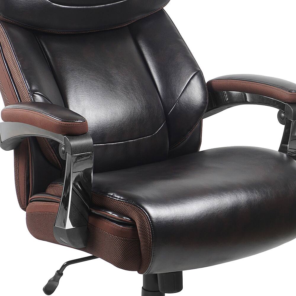 Alt View 15. Alamont Home - Hercules Big & Tall 500 lb. Rated Brown LeatherSoft Ergonomic Chair w/Adjustable Headrest - Brown.