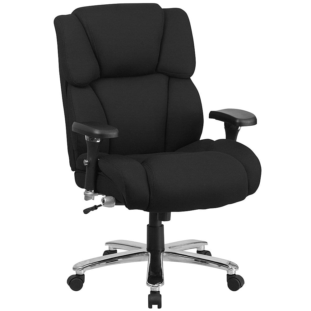 Front. Alamont Home - Hercules Contemporary Fabric 24/7 Big & Tall Swivel High Back Office Chair - Black Fabric.