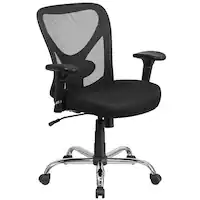 Alamont Home - Hercules Contemporary Mesh Big & Tall Swivel Office Chair - Black - Front_Zoom