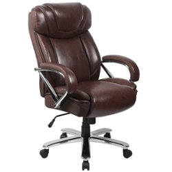 Flash Furniture - Hercules Big & Tall 500 lb. Rated LeatherSoft Swivel Office Chair w/Extra Wide Seat - Brown - Front_Zoom