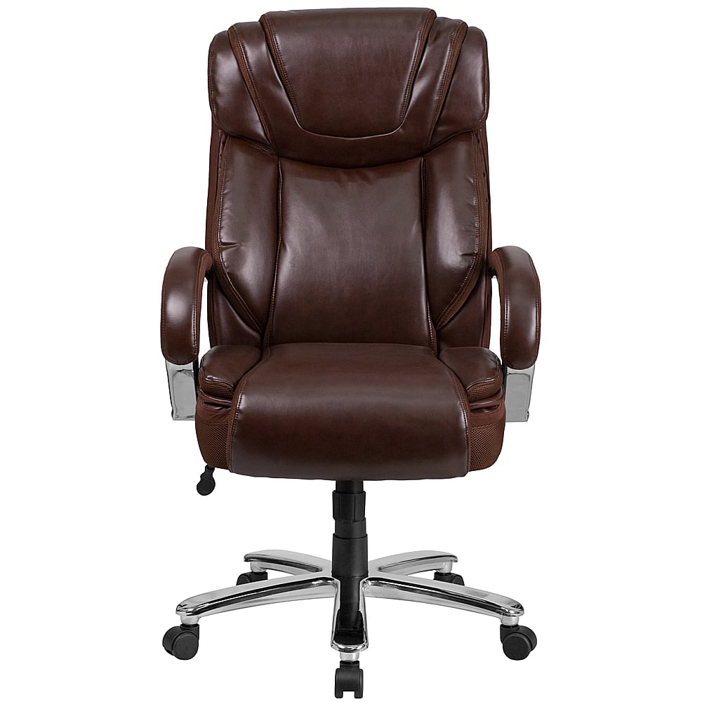 Flash Furniture – Hercules Big & Tall 500 lb. Rated LeatherSoft Swivel Office Chair w/Extra Wide Seat – Brown Sansujyuku sansujyuku.com