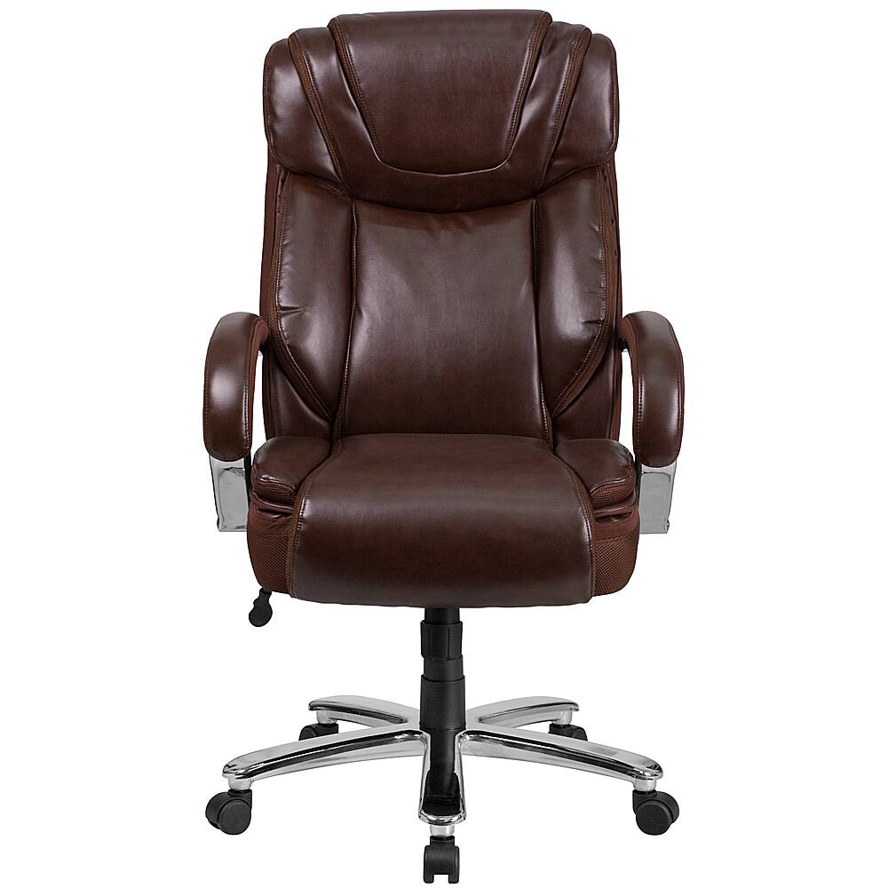 Alt View 11. Alamont Home - Hercules Big & Tall 500 lb. Rated Brown LeatherSoft Swivel Office Chair w/Extra Wide Seat - Brown.