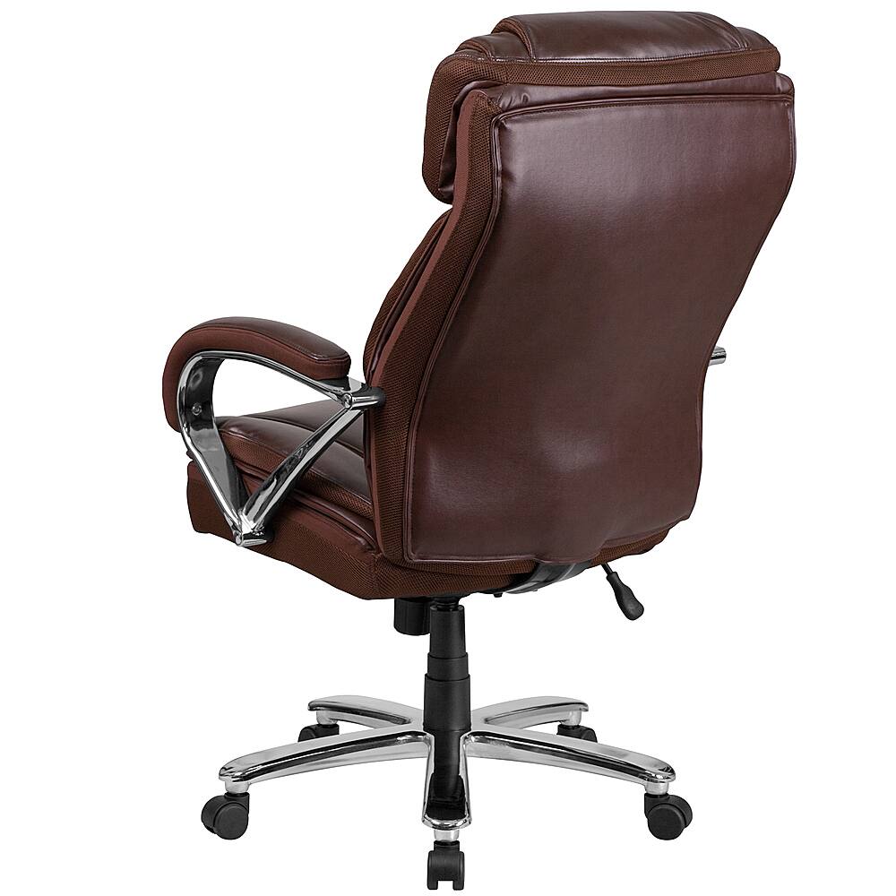 Alt View 14. Alamont Home - Hercules Big & Tall 500 lb. Rated Brown LeatherSoft Swivel Office Chair w/Extra Wide Seat - Brown.