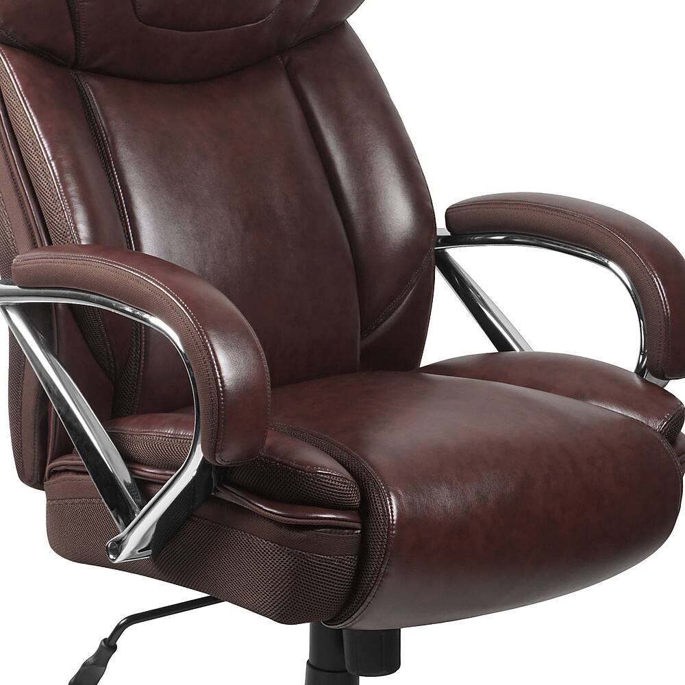 Alt View 15. Alamont Home - Hercules Big & Tall 500 lb. Rated Brown LeatherSoft Swivel Office Chair w/Extra Wide Seat - Brown.