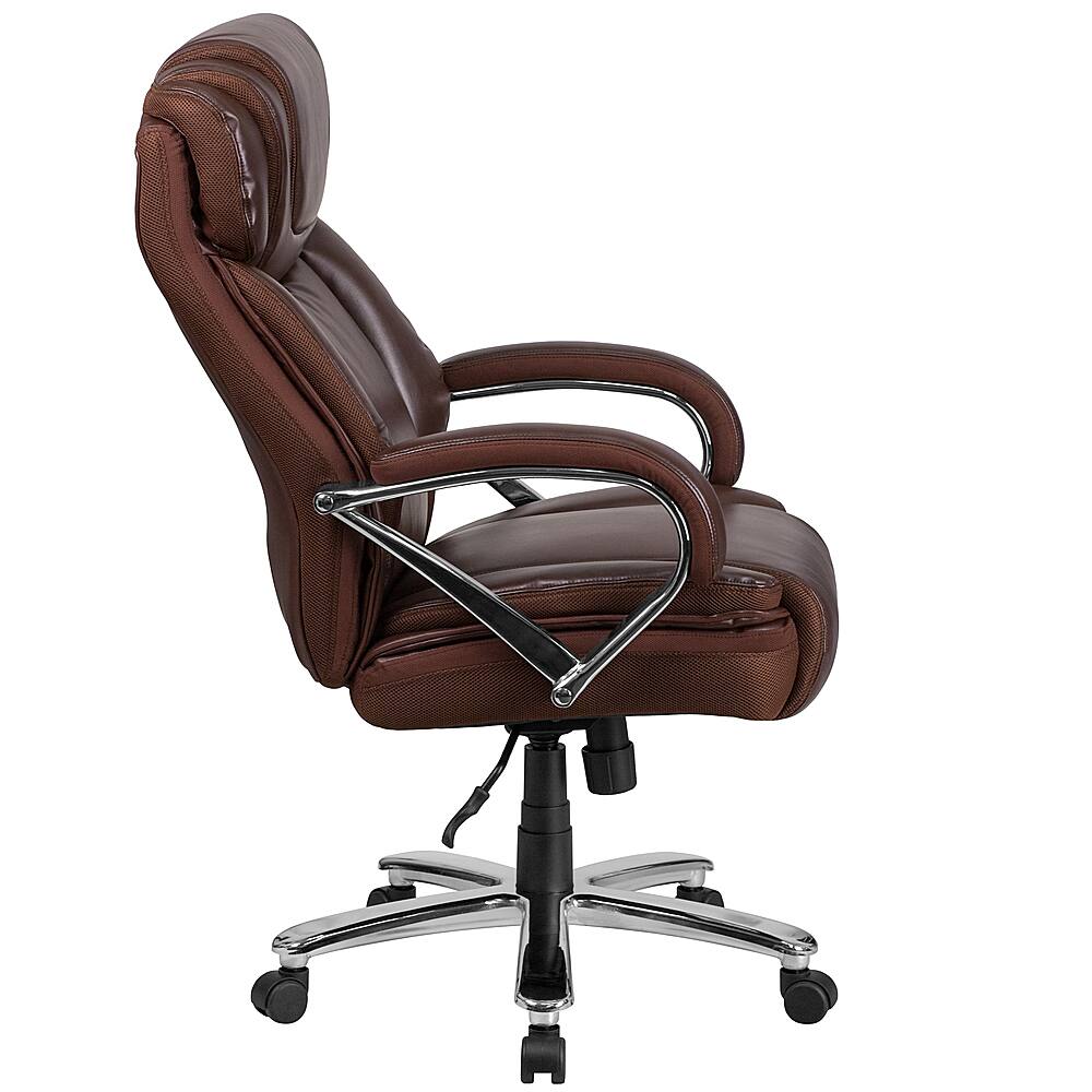 Alt View 16. Alamont Home - Hercules Big & Tall 500 lb. Rated Brown LeatherSoft Swivel Office Chair w/Extra Wide Seat - Brown.