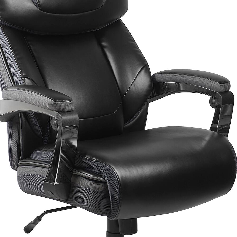 Alt View 21. Alamont Home - Hercules Big & Tall 500 lb. Rated Black LeatherSoft Ergonomic Chair w/Adjustable Headrest - Black.