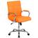 Front. Alamont Home - Vivian Contemporary Vinyl Executive Swivel Office Chair - Orange.