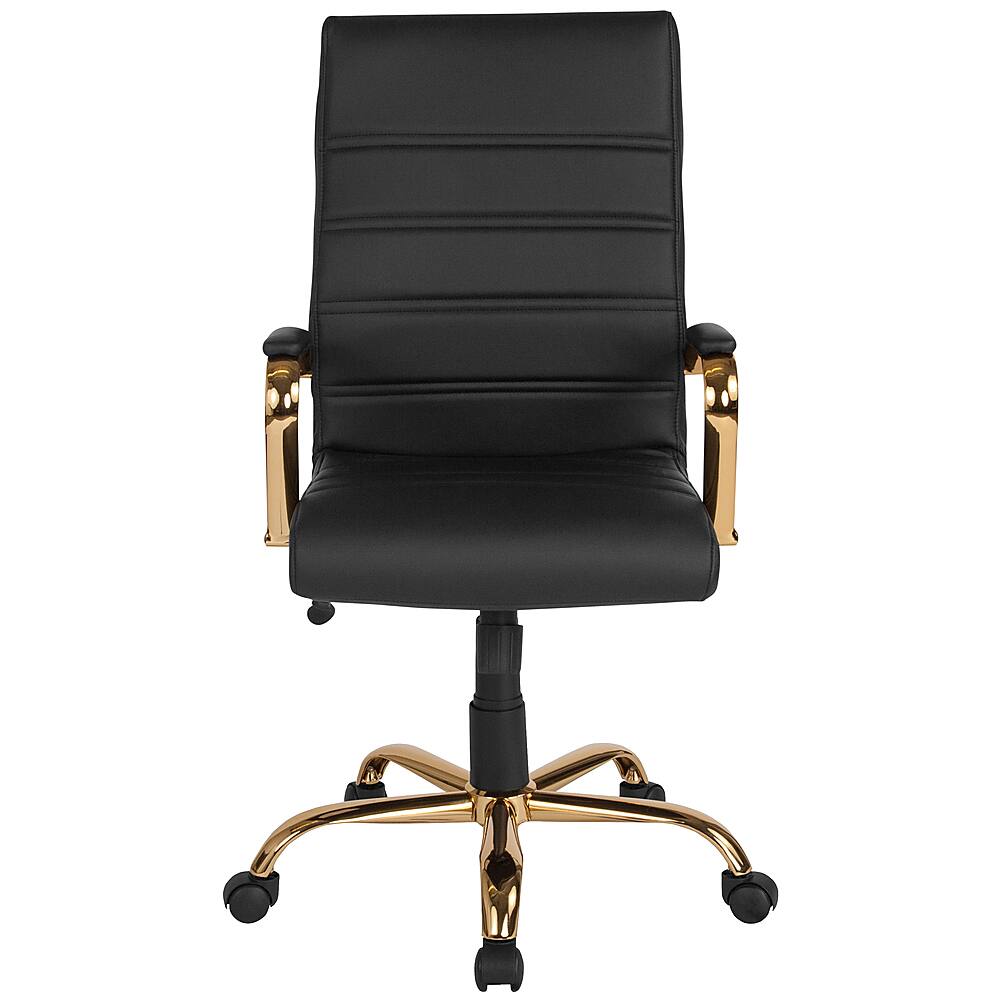 Alt View 11. Alamont Home - Whitney High Back Modern Leather/Faux Leather Executive Swivel Office Chair - Black LeatherSoft/Gold Frame.
