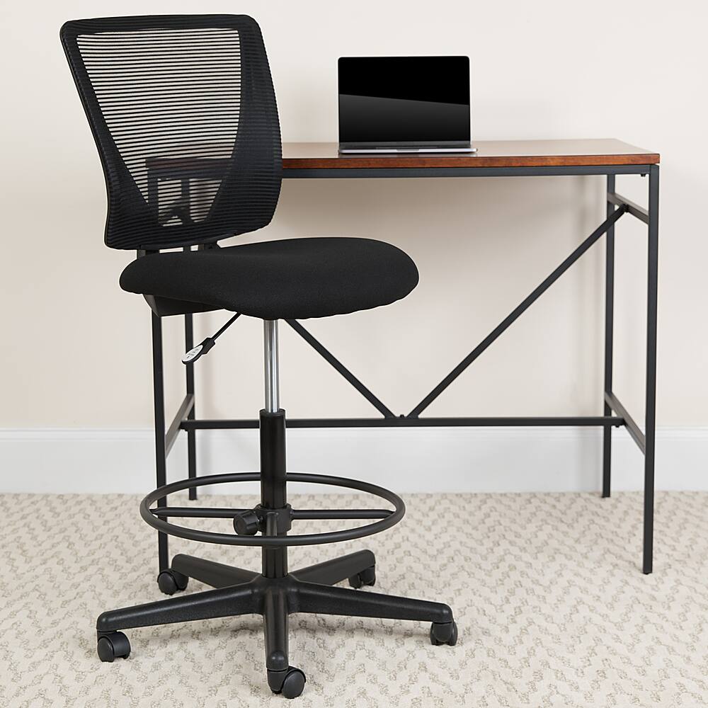 Alt View 12. Alamont Home - Harper Contemporary Fabric Drafting Stool - Black.