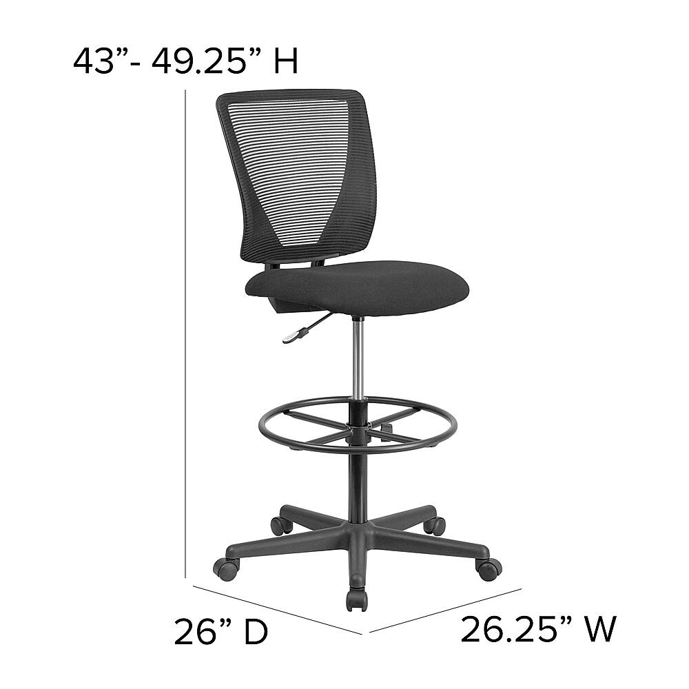 Alt View 13. Alamont Home - Harper Contemporary Fabric Drafting Stool - Black.