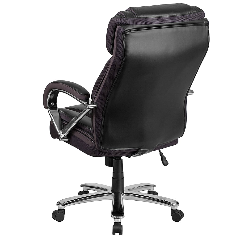 Alt View 20. Alamont Home - Hercules Big & Tall 500 lb. Rated Black LeatherSoft Swivel Office Chair w/Extra Wide Seat - Black.