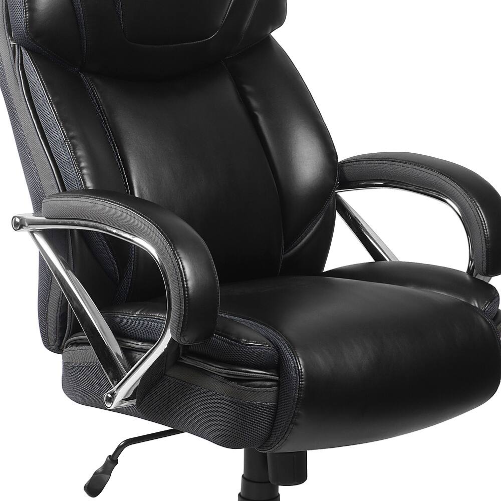 Alt View 24. Alamont Home - Hercules Big & Tall 500 lb. Rated Black LeatherSoft Swivel Office Chair w/Extra Wide Seat - Black.