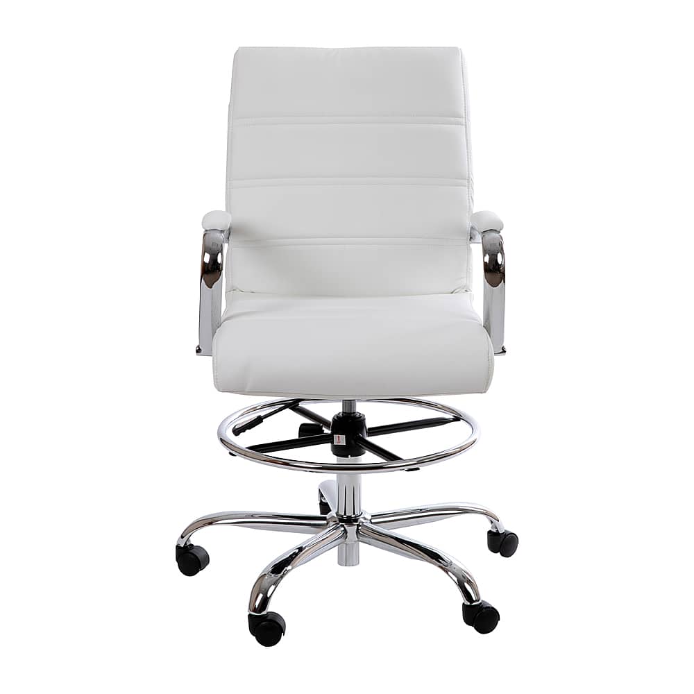 Alt View 11. Alamont Home - Whitney Modern Leather/Faux Leather Drafting Chair - White.