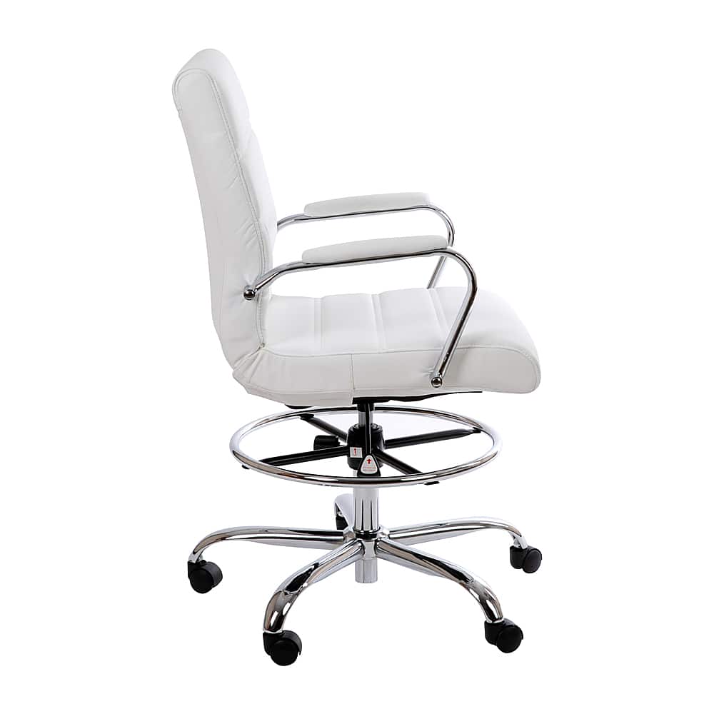 Alt View 16. Alamont Home - Whitney Modern Leather/Faux Leather Drafting Chair - White.