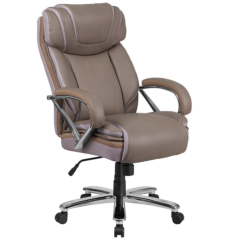 Alamont Home - Hercules Big & Tall 500 lb. Rated LeatherSoft Swivel Office Chair w/Extra Wide Seat - Taupe - Front_Zoom