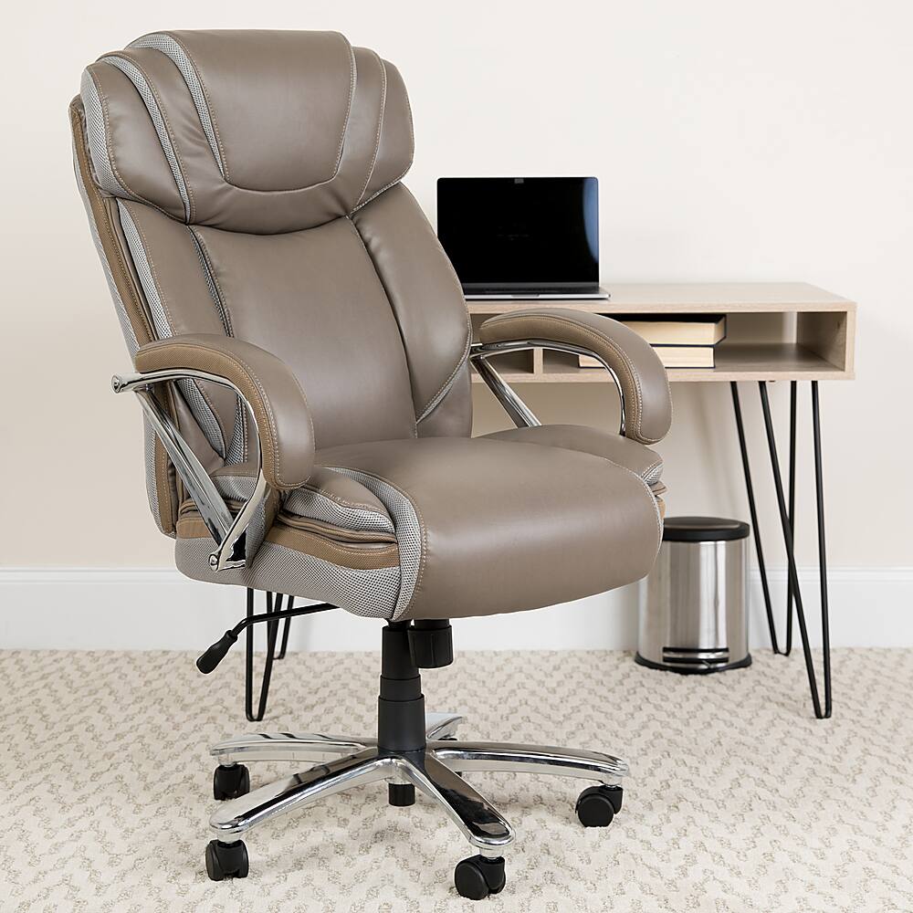 Alt View 12. Alamont Home - Hercules Big & Tall 500 lb. Rated Taupe LeatherSoft Swivel Office Chair w/Extra Wide Seat - Taupe.