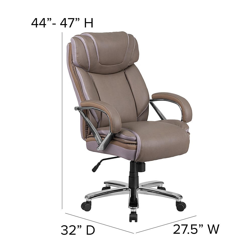 Alt View 13. Alamont Home - Hercules Big & Tall 500 lb. Rated Taupe LeatherSoft Swivel Office Chair w/Extra Wide Seat - Taupe.