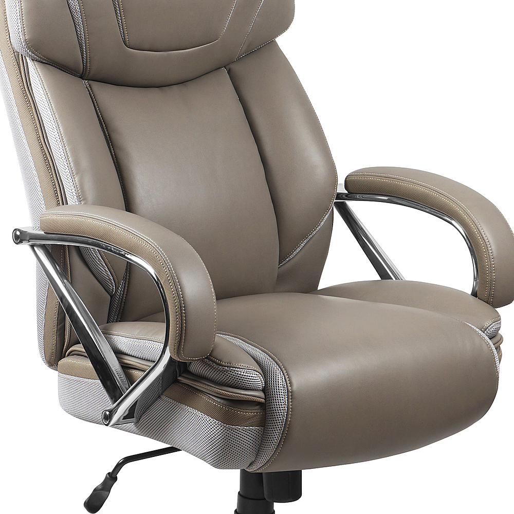 Alt View 15. Alamont Home - Hercules Big & Tall 500 lb. Rated Taupe LeatherSoft Swivel Office Chair w/Extra Wide Seat - Taupe.